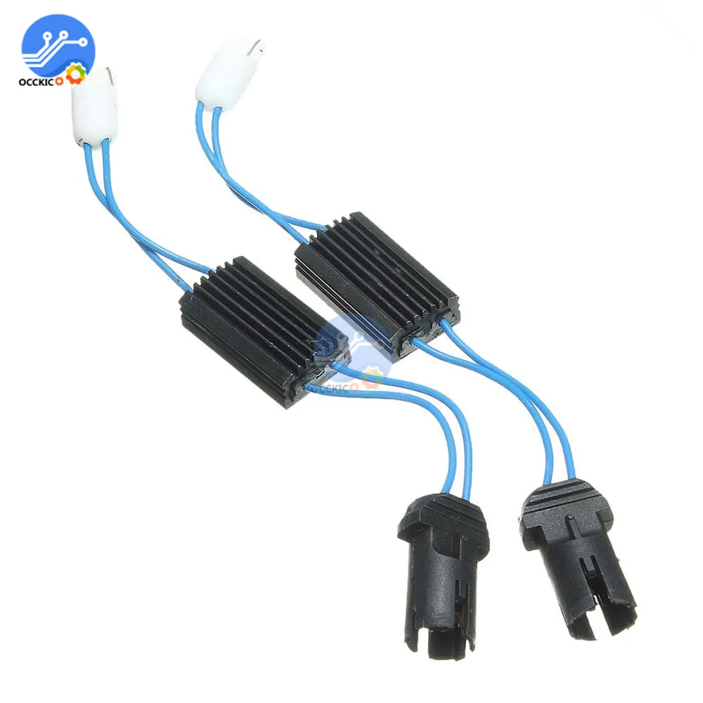 2PCS T10 12V Canbus Cable LED Warning Canceller Decoder 501 T 10 W5W 192 168 Car Lights Error Load Resistor