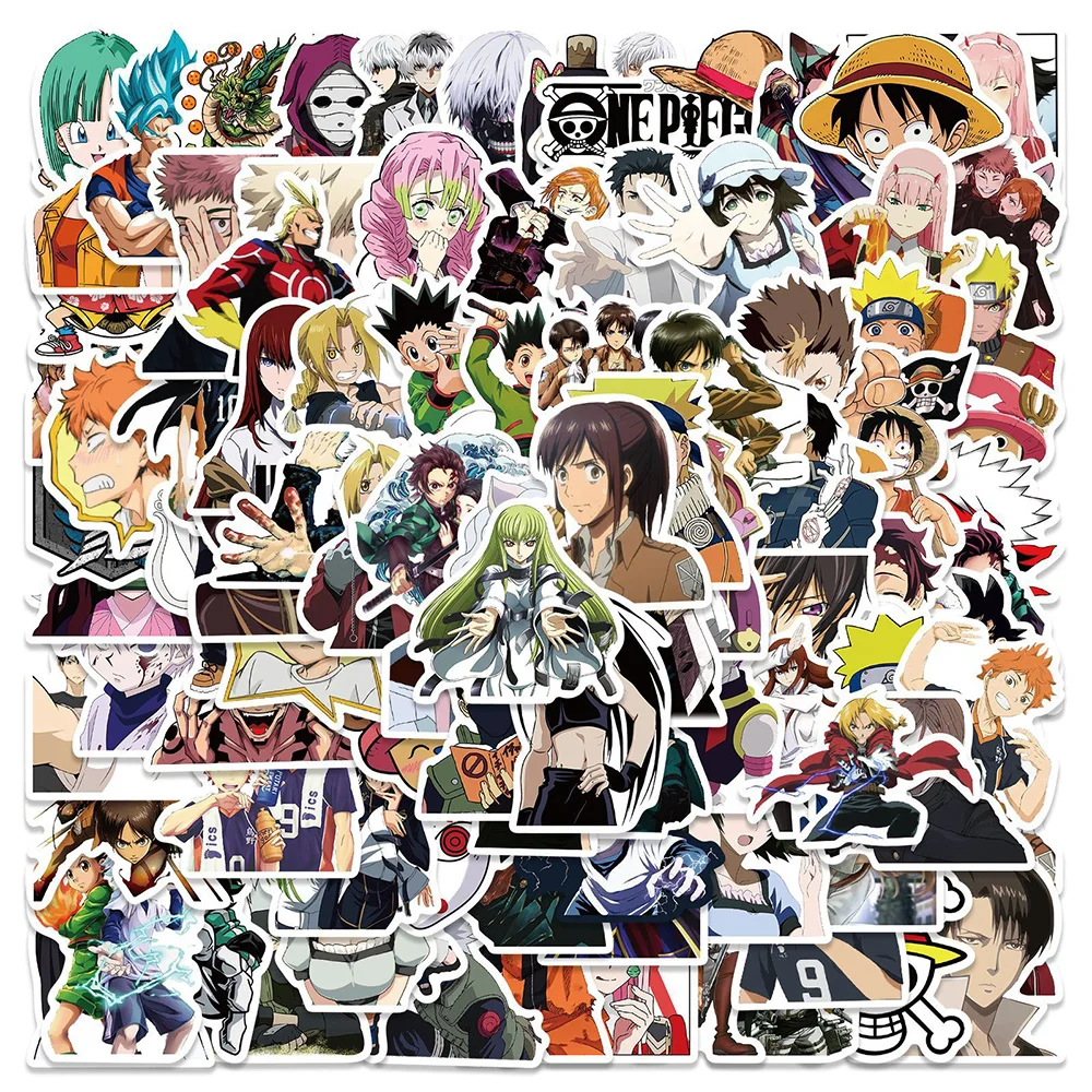 

10/30/50/100pcs Cool Mixed Classic Anime Stickers Attack on Titan My Hero Academia Cartoon Sticker Decals for Diary Phone Laptop