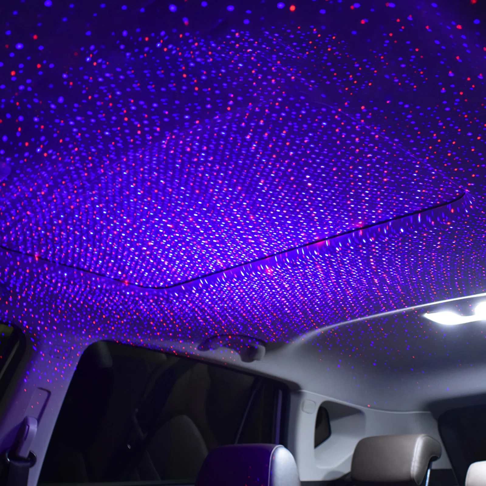 Car USB Star Night Light Romantic Ambient Ceiling Projector for Auto Roof Interior Decoration Plug and Play Mini Size