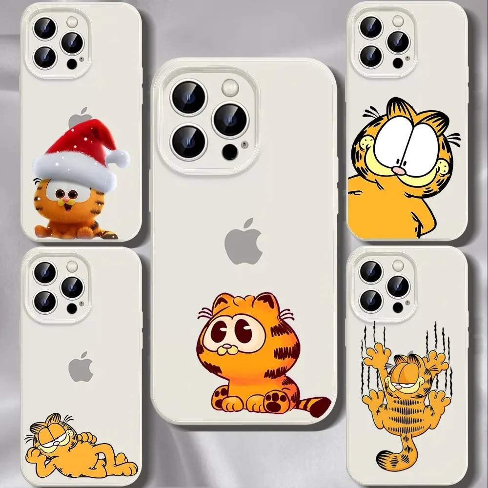 T-The G-Garfield Show Phone Case For Iphone 11 13 14 15 16 Pro Max X Xr Xs Max Se2020 12mini White Cover Case