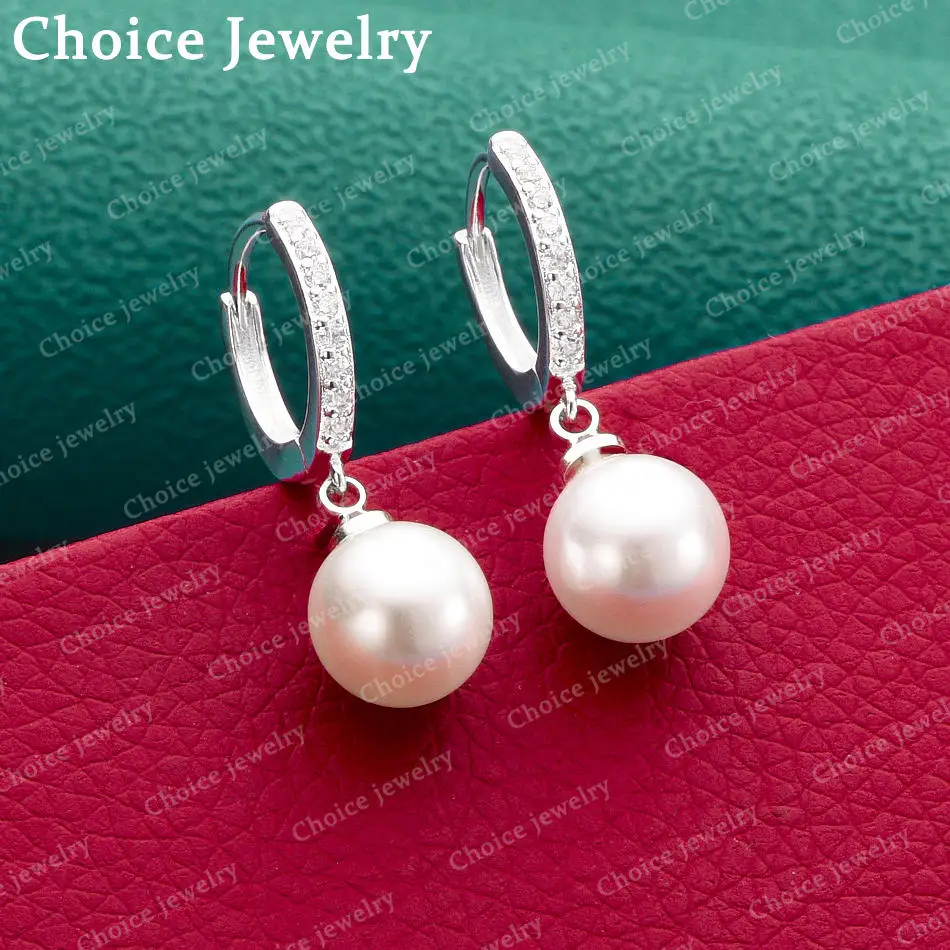 1 Paar Tropfenohrringe aus 925er-Sterlingsilber mit Zirkon und natürlichen Perlen für Damenmode, eleganter Schmuck für Alltagsaccessoires