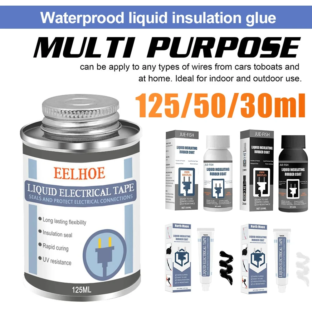 Liquid Insulating Tape Repair Rubber Electrical Wire Cable Coat Fix Line Glue Wide Range Liquid Insulation Pasts Wall