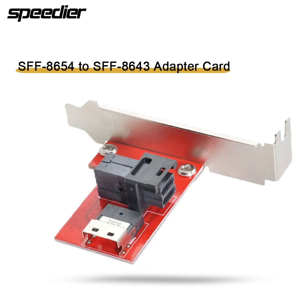 

PCI-Express 4.0 Slimline SAS SFF-8654 To HD SFF-8643 PCBA Female Adapter Card with Bracket