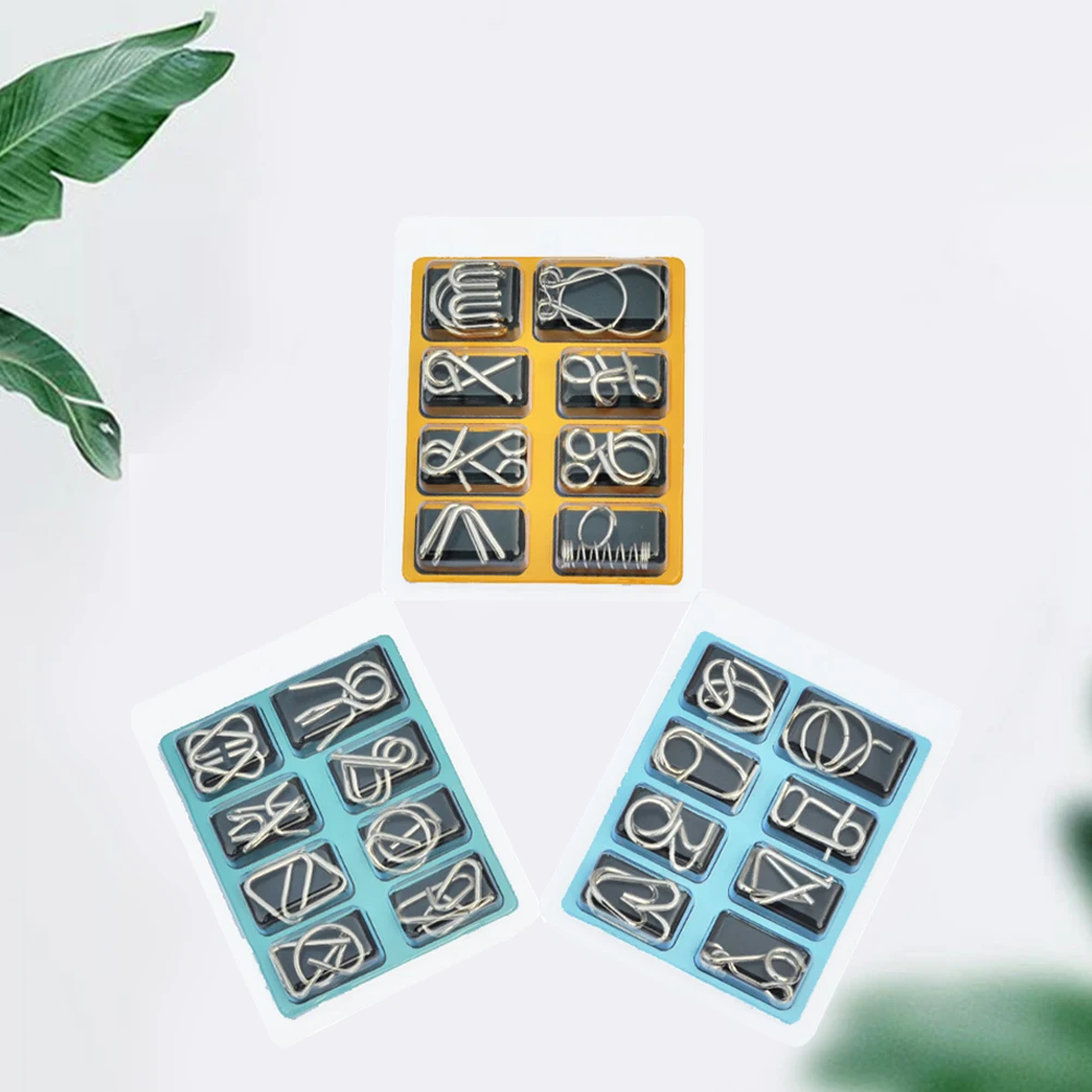 24-delig IQ-testspeelgoed Brain Teaser Metaaldraadpuzzels Trucspeelgoed Metalen IQ-puzzel Bordspel voor kinderen, volwassenen
