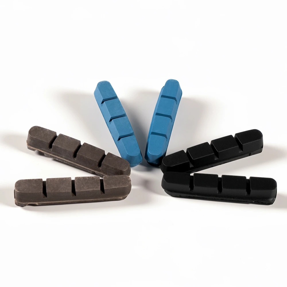 Chooee Carbon Rim Brake Pads Cork Compound Road Bike Caliper Braking Inserts for Carbon Wheel Rim C & V Brakes