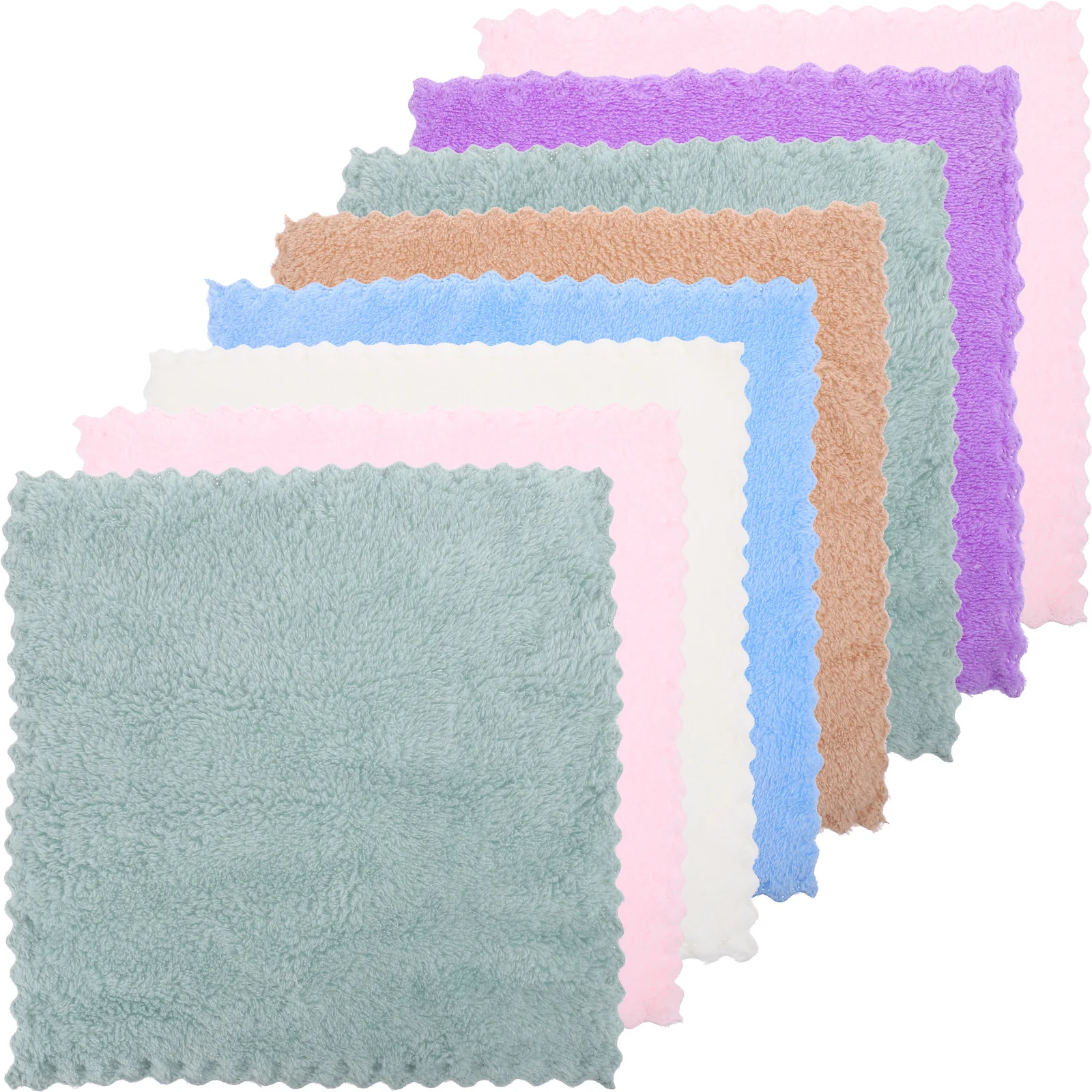 

8Pcs Microfiber Towel Set Highly Absorbent Square Towel for Hands Dishes Kitchen Bathroom Fast Drying Reusable Towels