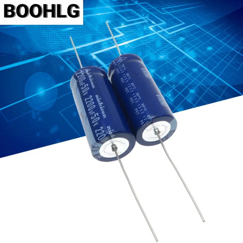 5pcs Nichicon VX 50V 2200UF 18x40mm Axial Electrolytic capacitor 2200UF 50V Blue shell New Genuine