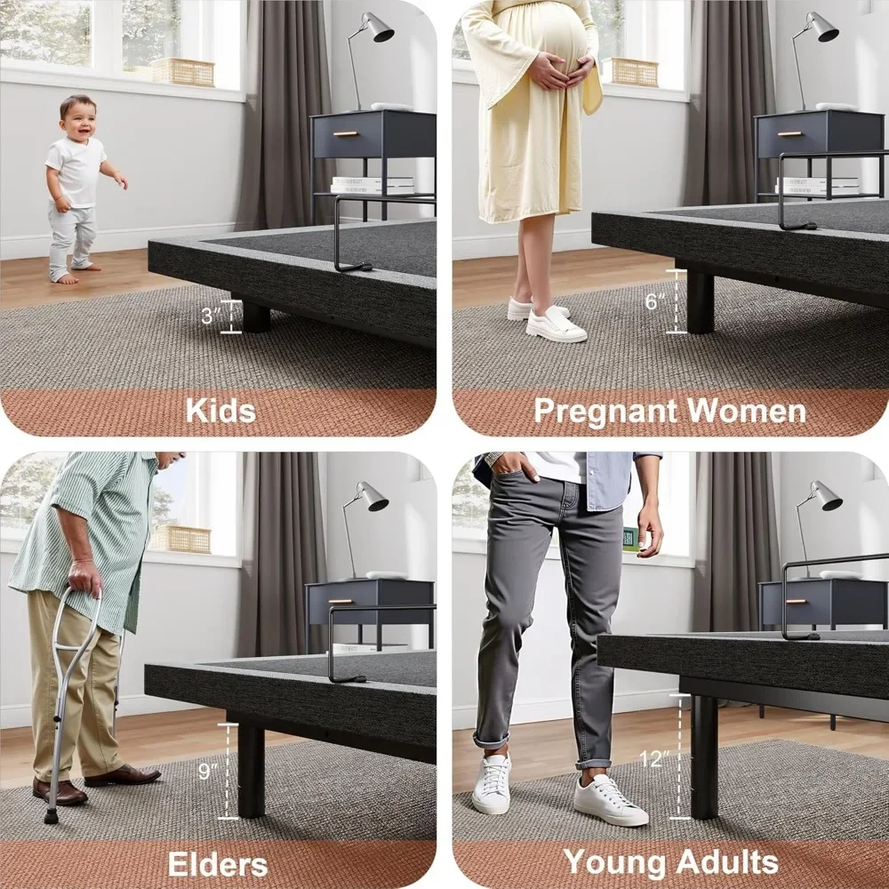Adjustable Bed Base, Wireless Remote Control,Whisper Quiet Durable Motor, Independent Head and Foot Incline