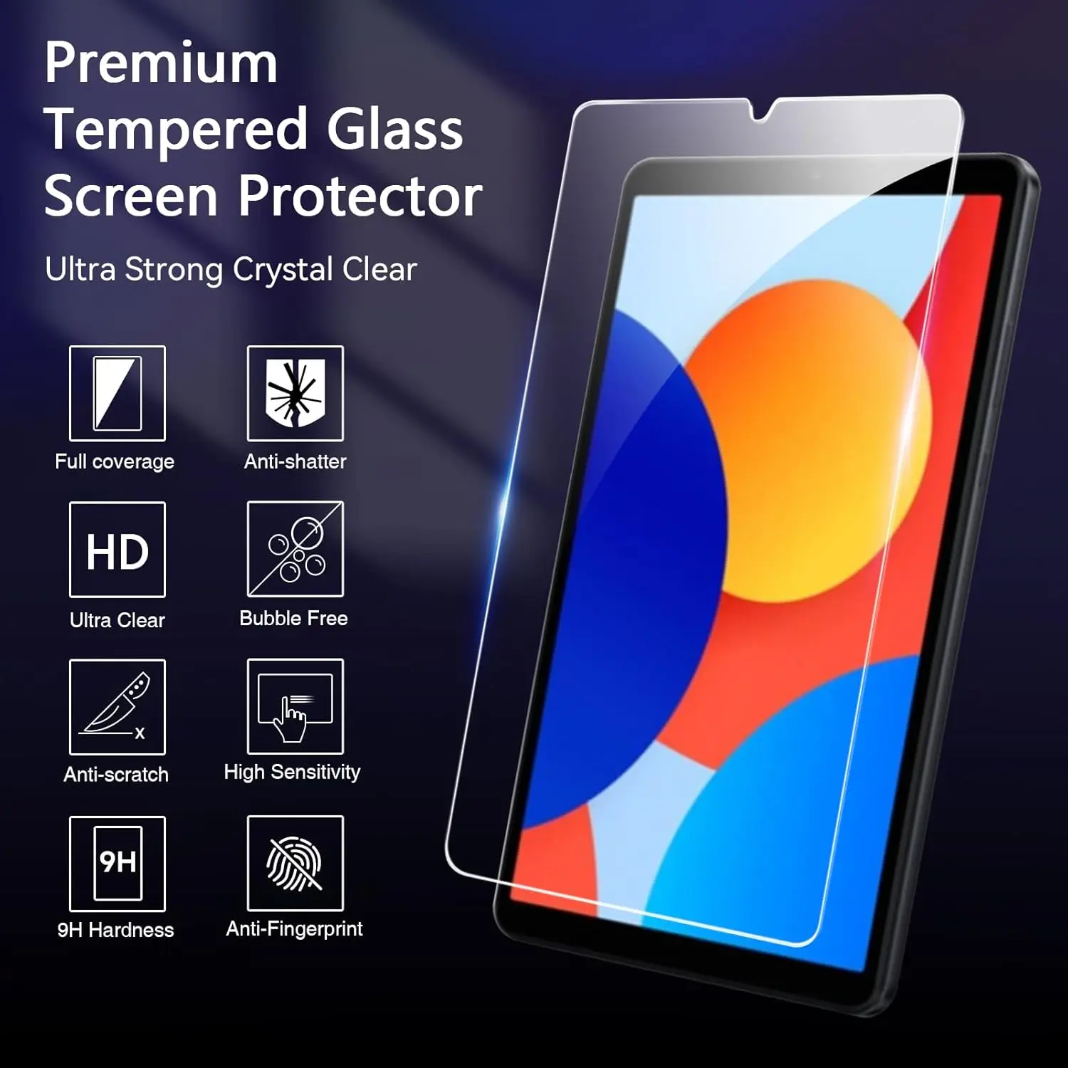 8.7inch Tablet Tempered Glass For Redmi Pad SE 8.7" (WiFi / 4G) Screen Protector HD No Bubbles Anti-Fingerprints Protective Film view 3