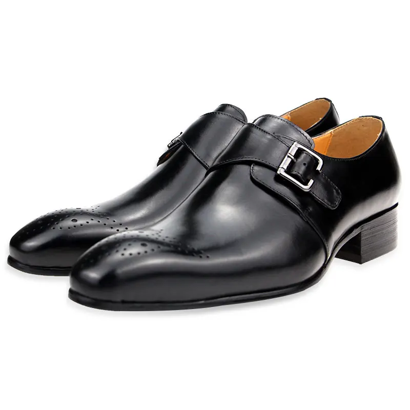 Zapatos de cuero informales Para hombre, calzado personalizado con hebilla única, producto más vendido
