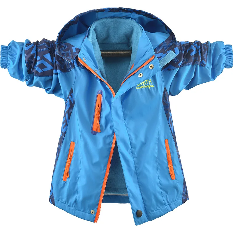 Blusão destacável para meninos, casaco infantil de primavera e outono, roupa de inverno para bebês e outono, lã e moda espessada para crianças