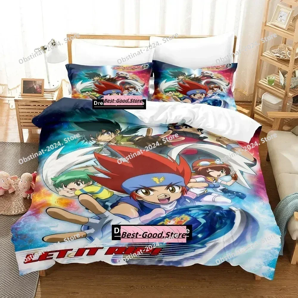 Top 3D Cartoon Beyblade Burst Bedding Set Printed Bed Set With Pillowcase Bed Duvet Cover Single Double Queen Super King Size