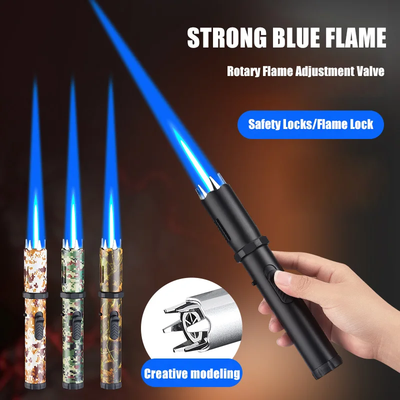 Creative Modelling Strong Flame Gun Lighter Torch Adjustable Flame Size Safety Lock  Fire Kitchen Multi-scene Use Cigar Tool