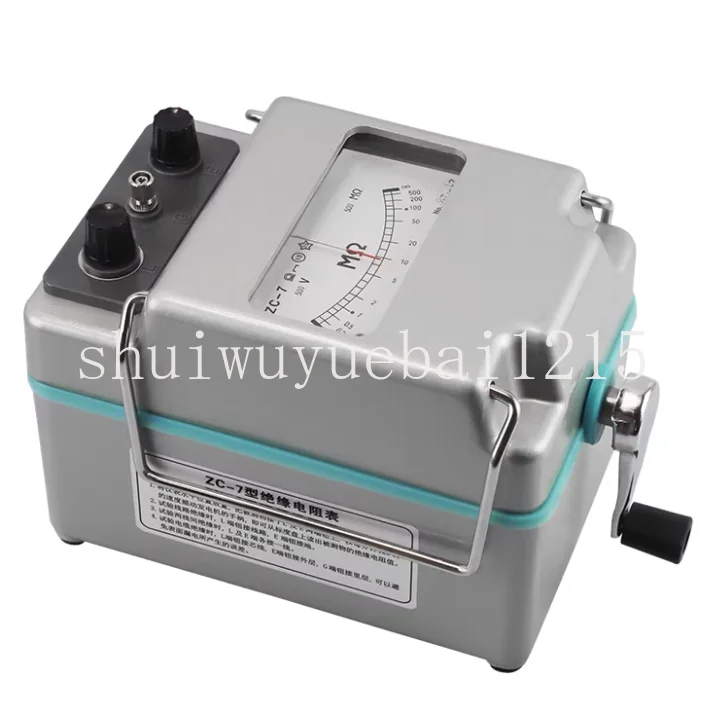 ZC-7 High Voltage Insulation Resistance Tester 1000V/2500V/5000V Hand Crank Megameter Electric Cable Transformer Megohmmeter