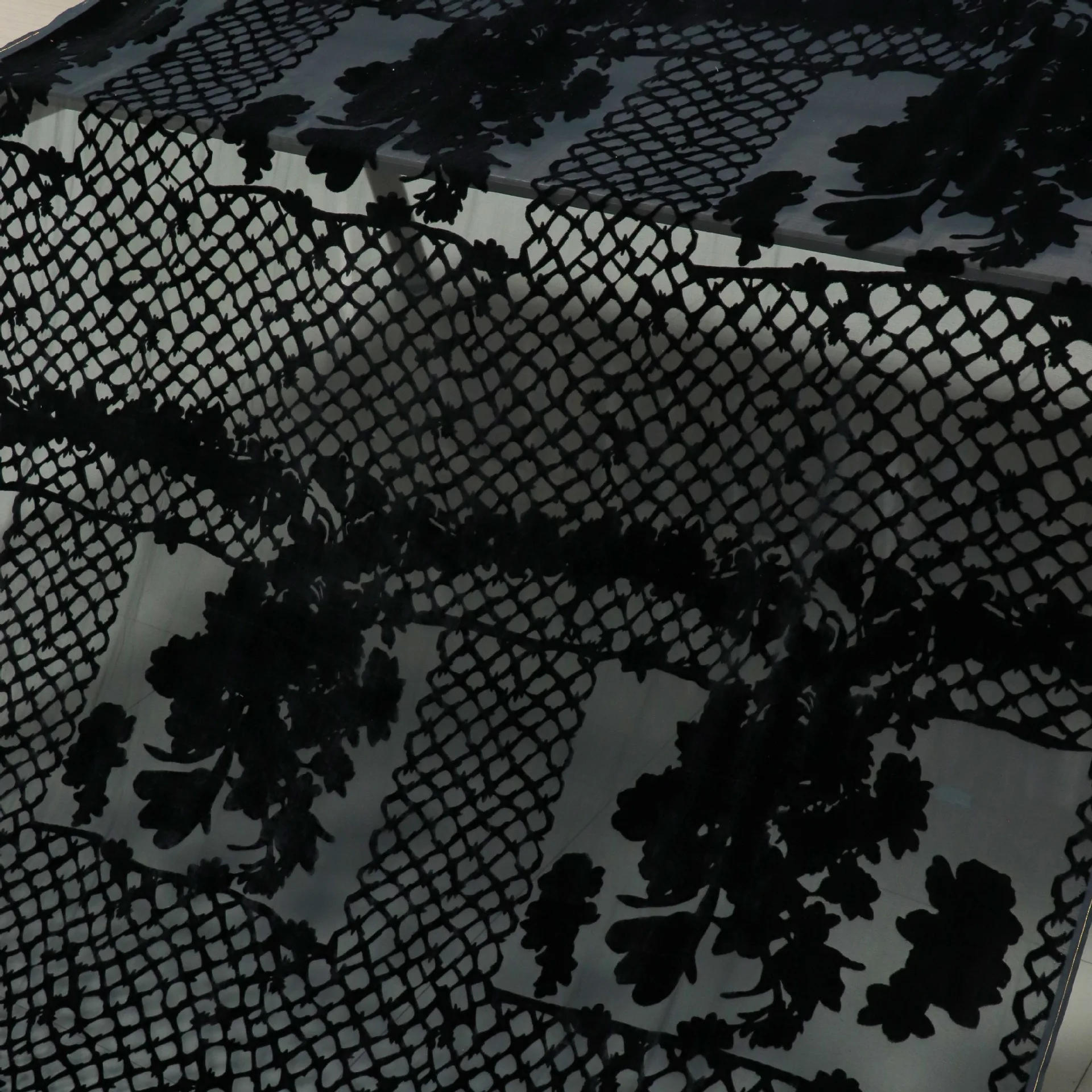 

8241 Woven Silk Monochrome Burnt out Velvet Fabric Nightdress Women's Textile Fabric