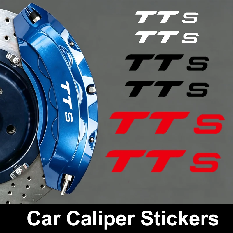 6pcs Car Styling for Audi TTS Emblem Decals Vehicle Caliper Sticker Tire Brake Cover Body Film Auto Wheel Refitted Decoration