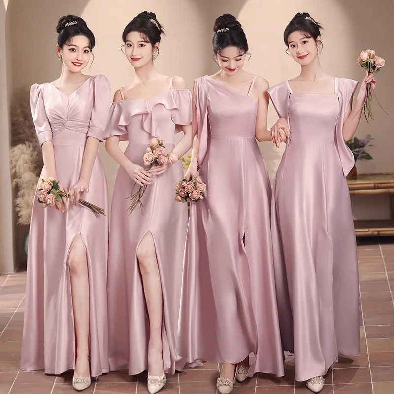 Reject Return A119 Sweet Memory Satin Bridesmaid Dresses Bride Sisters Wedding Guest Dress Formal Lovely Birthday Party Gown