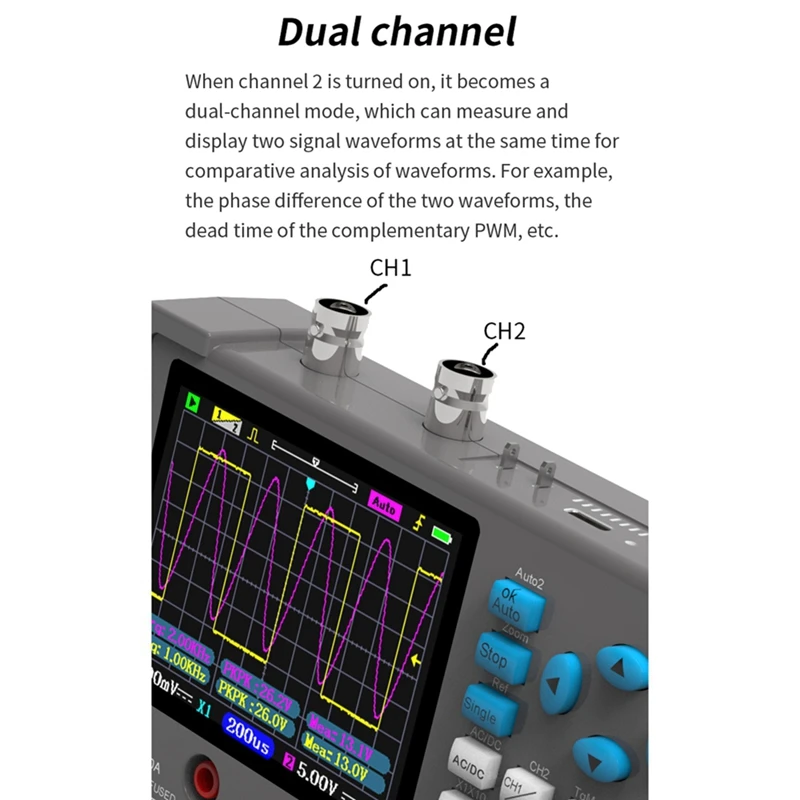 AA81-3In1 Multi-Function Digital Oscilloscope Dual Channel 250Msa/S Sampling Rate 3.2Inch IPS Display