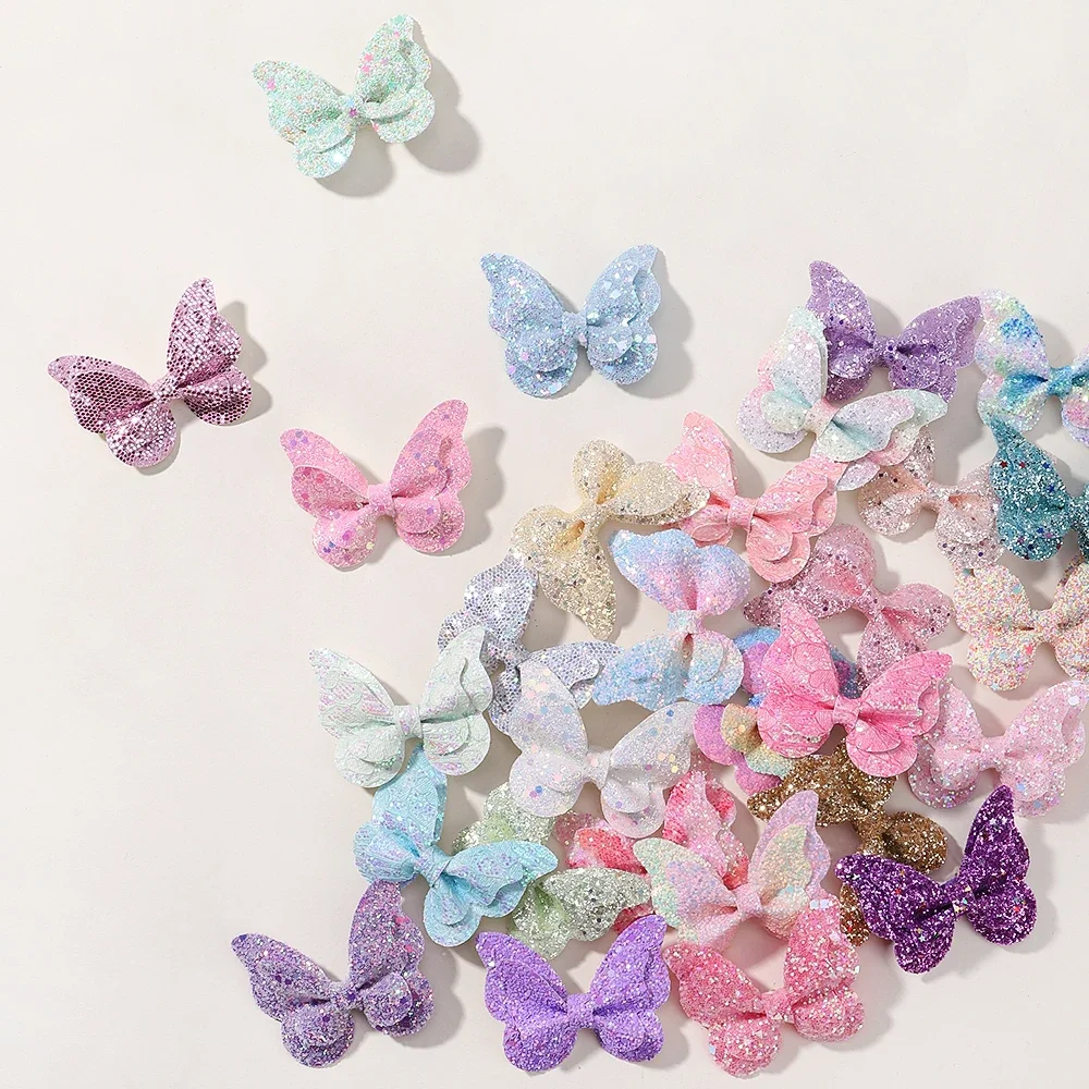 

5Pcs/Set New Colorful Sequin Hair Clips Butterfly Princess Girls Headwear Children's HairClips Baby Hair Accessories Wholesale