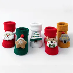 Christmas Newborn Baby Girl Boy Fuzzy Socks Slipper Socks Kids Winter Warm Holiday Socks Baby Items Clothing