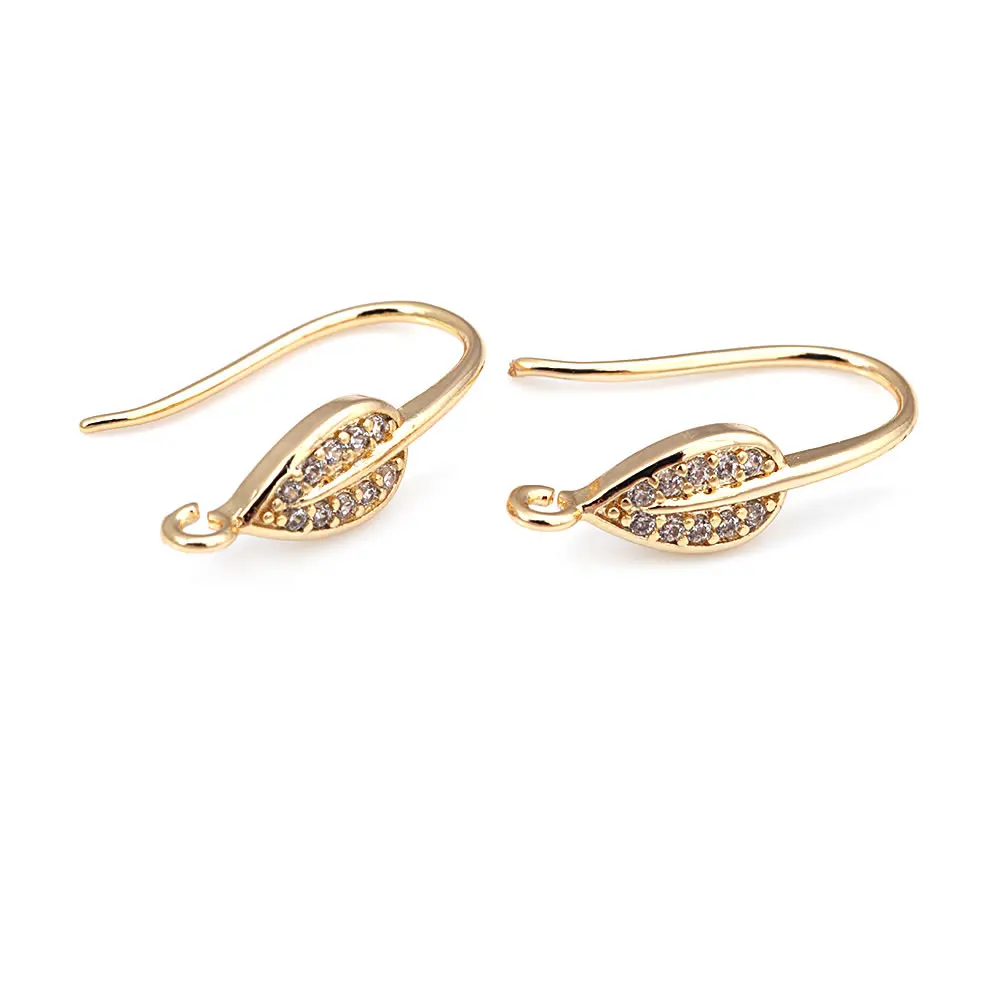 18K Gold Color Brass and Zircon Earrings Hooks Jewelry Earrings Making Supplies Diy Findings Accessories image 3