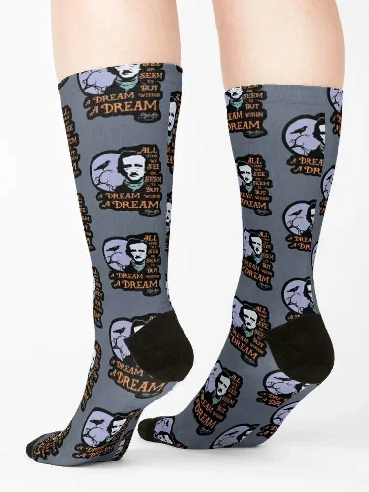 Edgar Allan Poe Dream Within A Dream Socks designer anti-slip loose cute Socks Ladies Men's