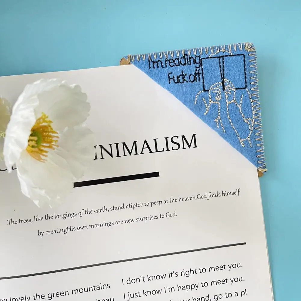 1/4 шт., Закладка-книжка из войлока с цветочной вышивкой