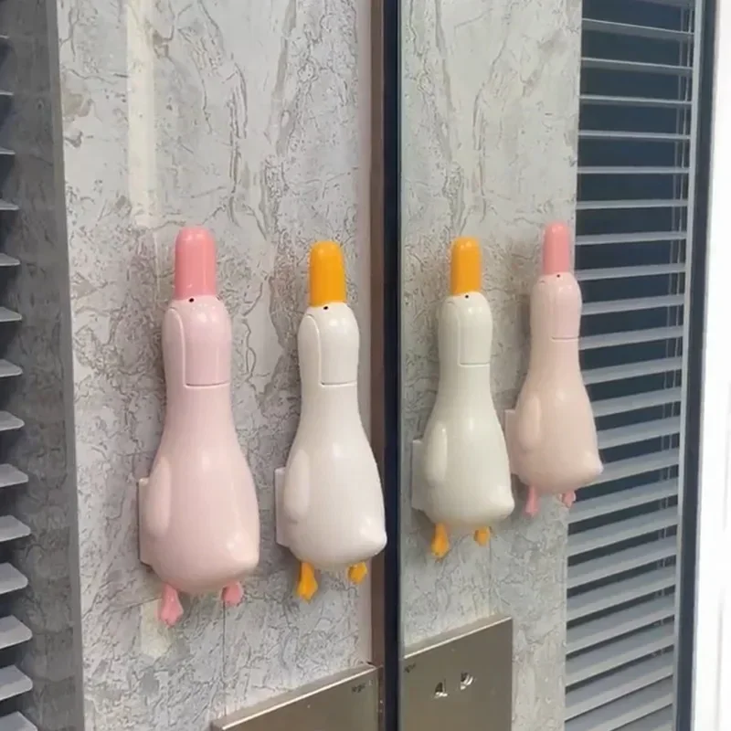 2-in-1 Hair Clip and Cleaning Clip with Duck Shape Design，Multi-functional Garbage Clip Wall-mounted for Bathroom and Kitchen