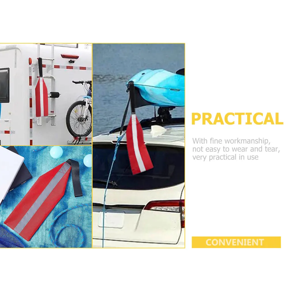 Drapeau d'avertissement de Kayak en tissu Oxford rouge, 2 pièces, drapeau de sécurité de remorquage de Kayak, canoë en plein air, bateau, accessoire de voyage, accessoire de sécurité pour camion