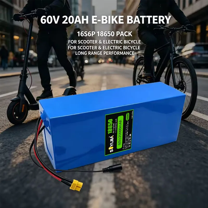 60V 16S6P Lithium-ion Battery Pack 20000mAh Battery 2000W High-power Lithium Battery with Built-in BMS
