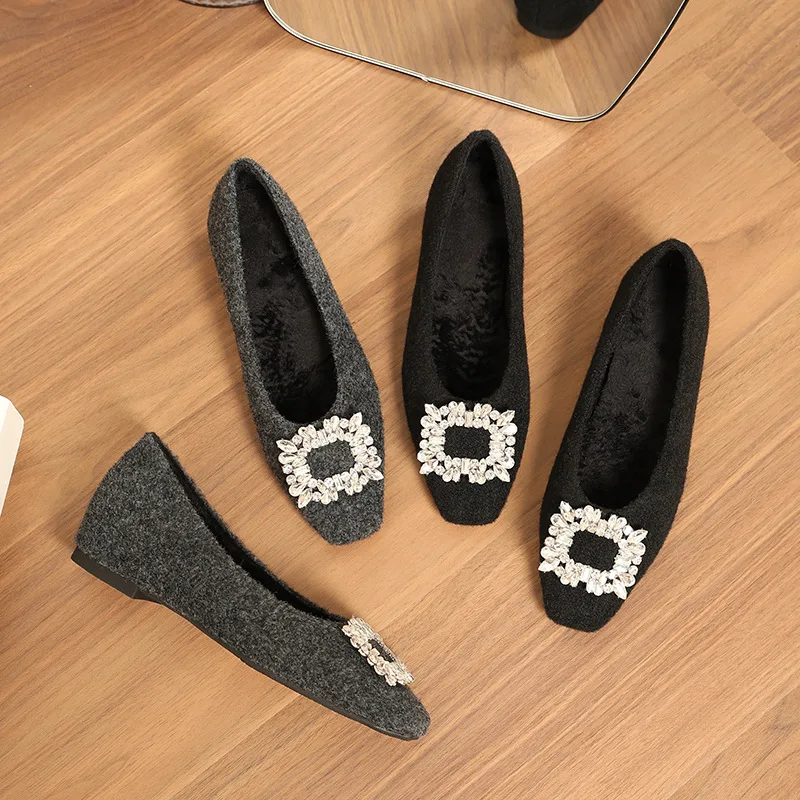 

Crystal Women's Shoes Platform Female Footwear Autumn Increas Height Square Toe Rhinestone Clogs Dress Winter Fall Mary Janes Me