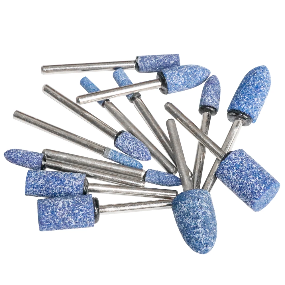 Cabezal de pulido de cerámica azul, rueda abrasiva de pulido para herramientas eléctricas rotativas Dremel, vástago de 3mm