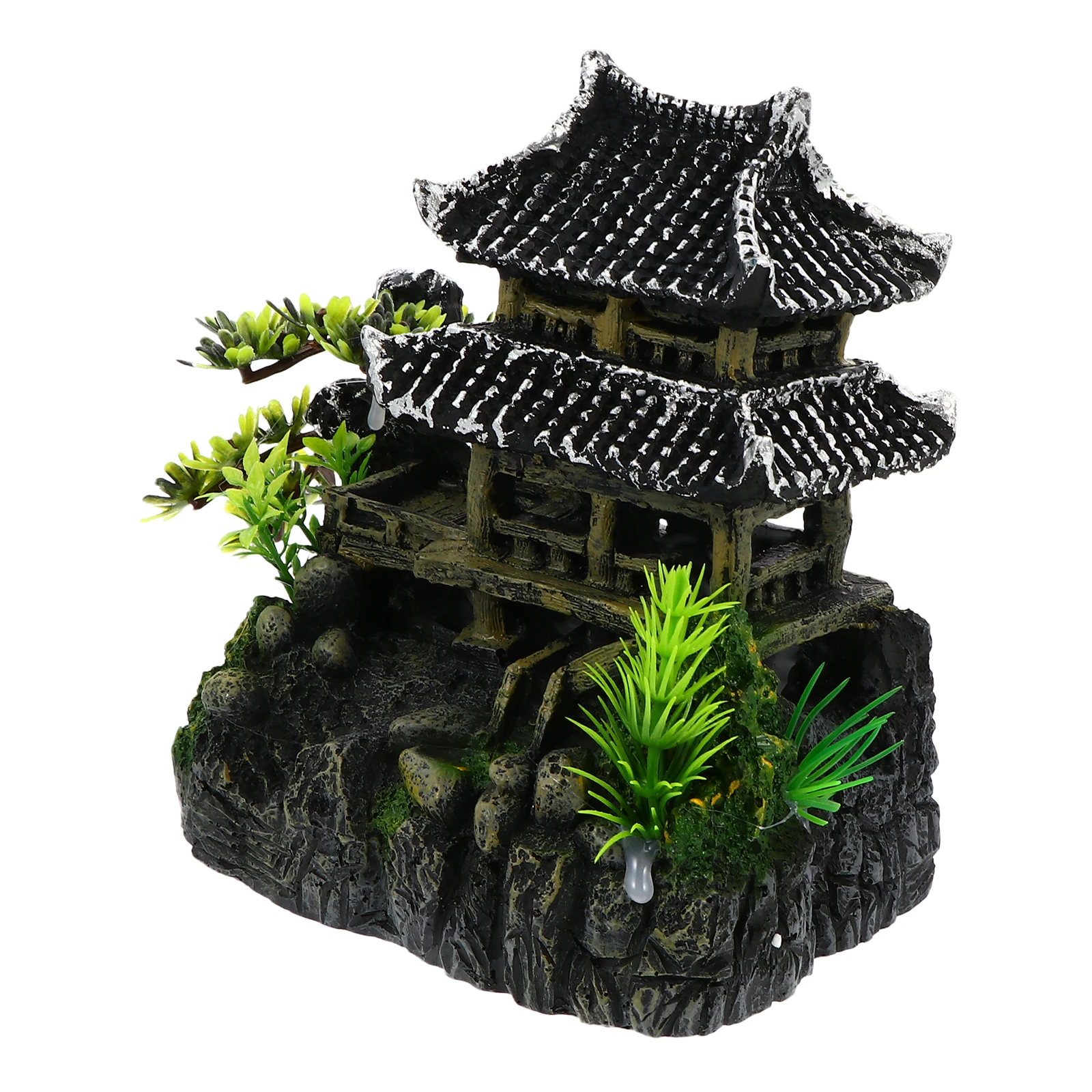 

Resin House Aquarium Decoration Lifelike Pagoda nament Fish Tank L scapeHouse Fish Hiding Cave Shelter BettaDecoration Safe