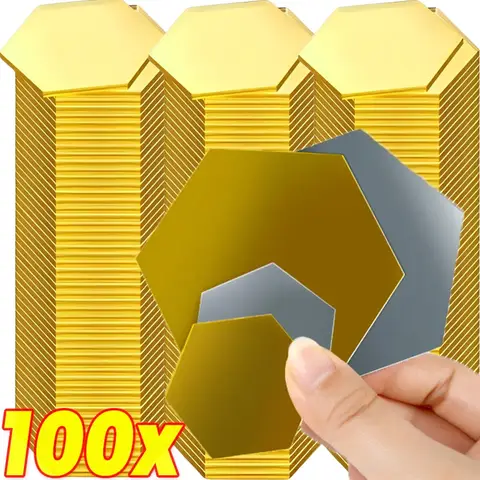 DIY 홈 침실 장식용 육각형 아크릴 거울 벽 스티커, 탈착식 3D 거울 데칼 아트 벽 데칼