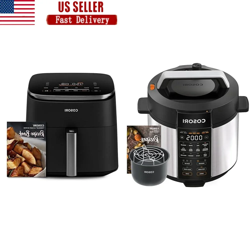 Electric Pressure Cooker 9-in-1 Instant Multi Cooker Air Fryer TurboBlaze Fast Cooking Easy Cleanup Dishwasher Safe Accessories