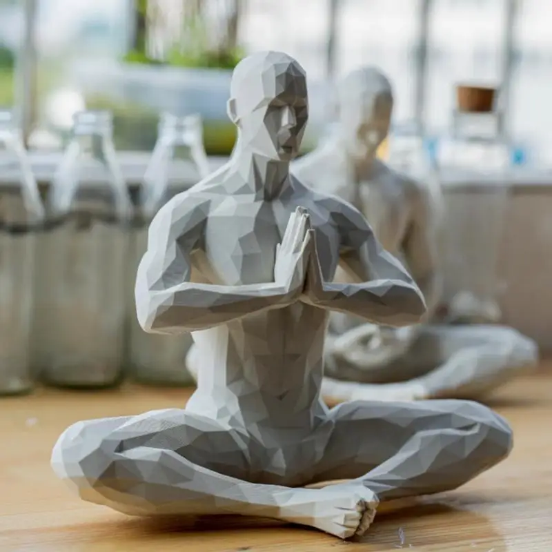Abstract Meditating Figure Sculpture Meditation Statue Abstract Mindfulness Display Ornament For Serenity Balcony Sanctuary - Image 3