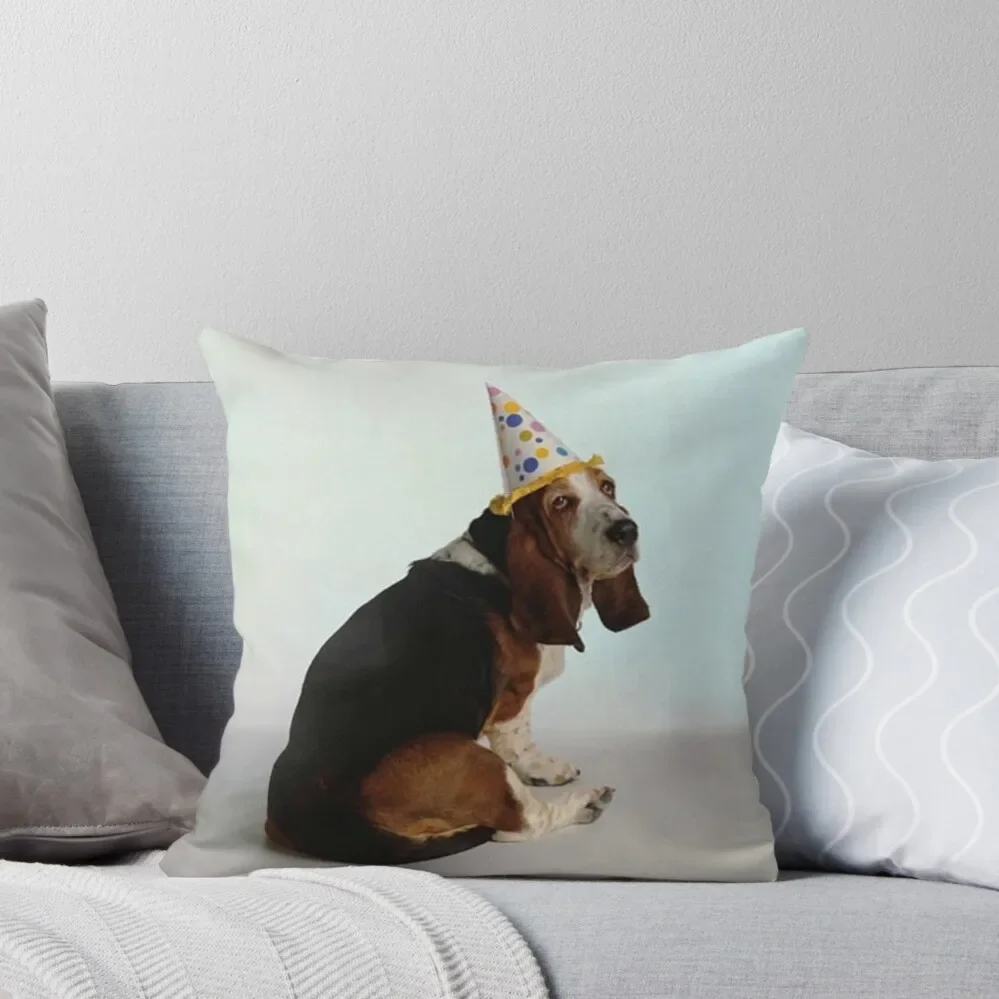 

Basset Birthday Dog Throw Pillow Pillowcases Cushion Covers Sofa Sofa Cover pillow