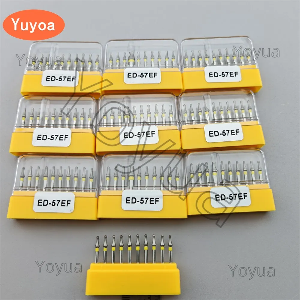 

10 x 10pcs/box Dental Diamond Bur for High Speed Handpiece Dentist Burs ED-57F/ED-57F, ISO 507/024 Dental Tooth Contour Trimming