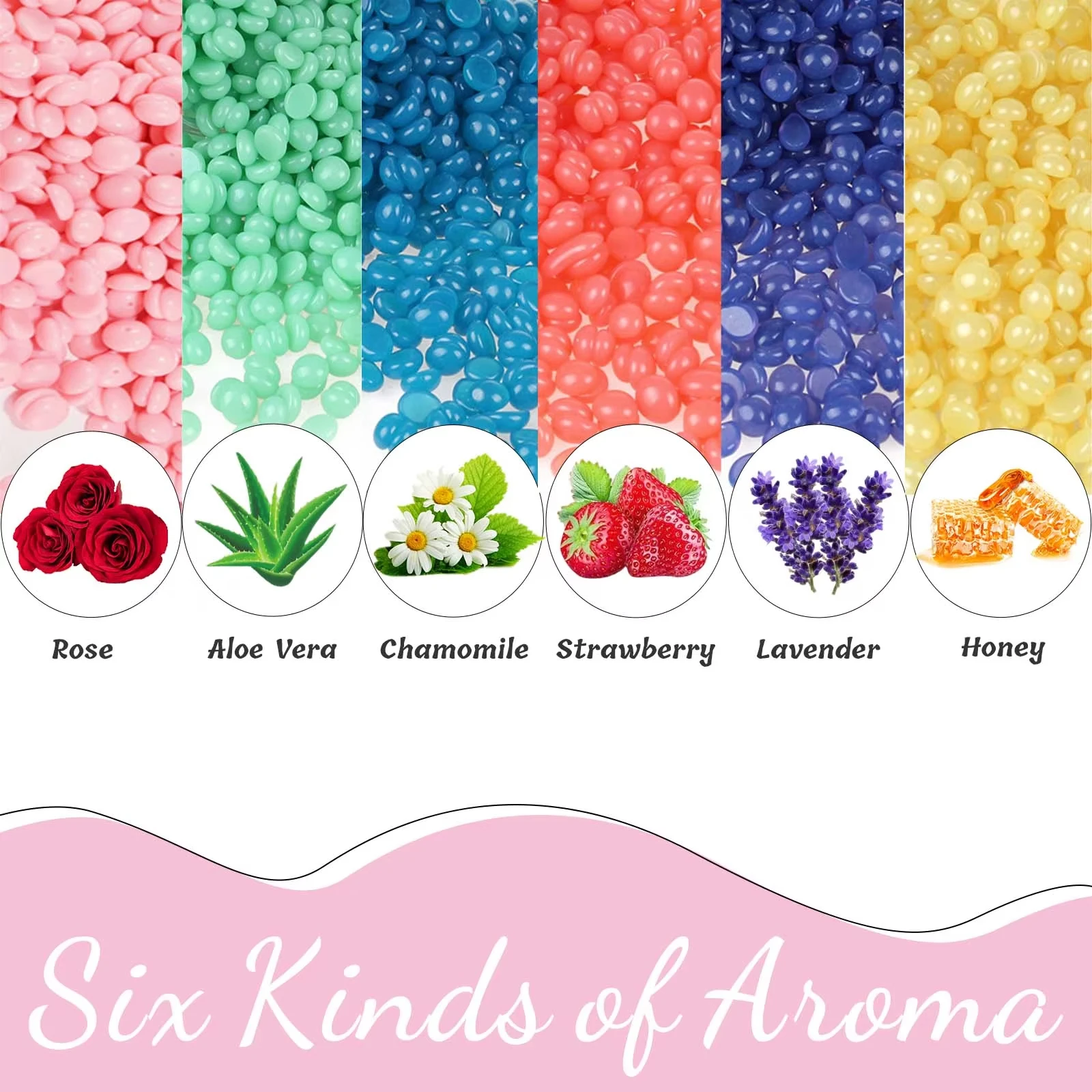 Wax Beads 200g(7.05oz) Bottle Hair Removal Hard Wax Beans Hot Waxing Beeswax for Wax Heater Painless for All Hair&Skin Wax paper