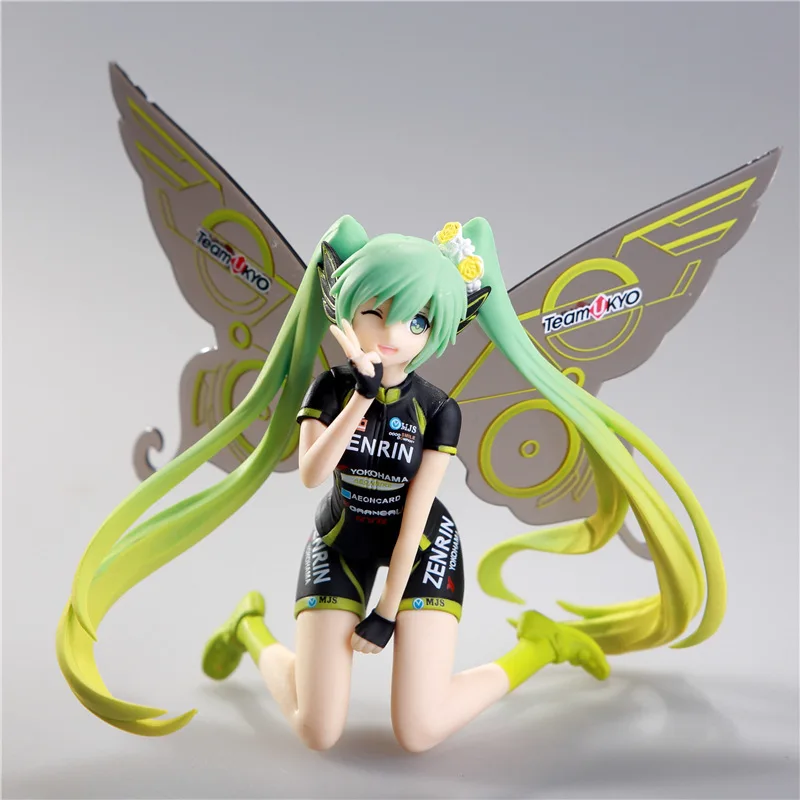 Figuras de acción de Hatsune Miku, juguetes de Anime, mariposa, Graffiti, equipo de carreras, chica arrodillada, modelo de adorno para colección de PVC, muñeca modelo