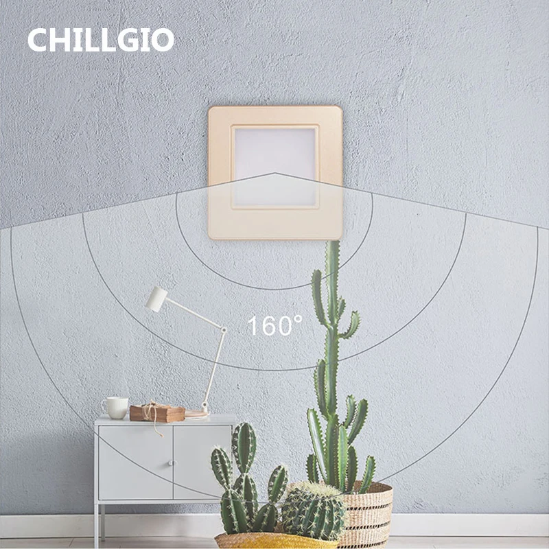 CHILLGIO Radar Detection Sensor Stairs Light Step Staircase Led Corridor Ladder Lighting Modern Home Interior Recessed Wall Lamp