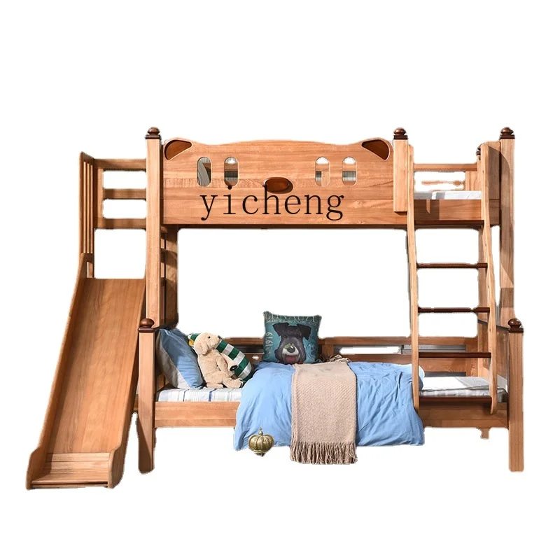 

Zws Solid Wood Double Bed Height Adjustable American Log Children's Bed Wax Oil Bunk Bed