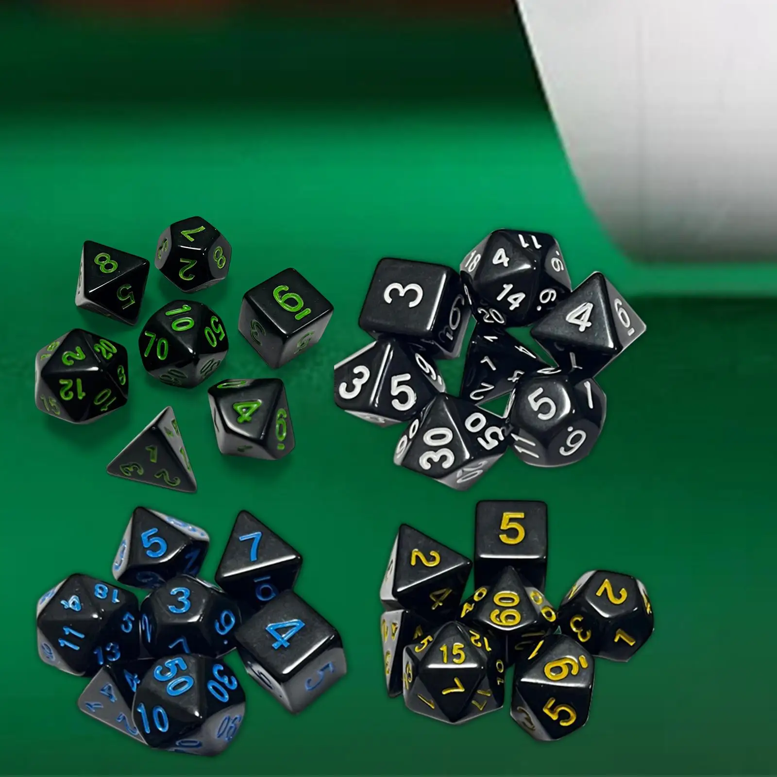 

7x Polyhedral Dices Set Entertainment Toy D4 D6 D8 D10 D12 D20 Family Table Game for Friends, Family