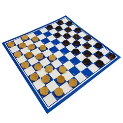 100 Cells PVC Checker Chessboard Wooden Chess Pieces Set 41*41cm Folding Checkers Chess Game Board BSTFAMLY T6