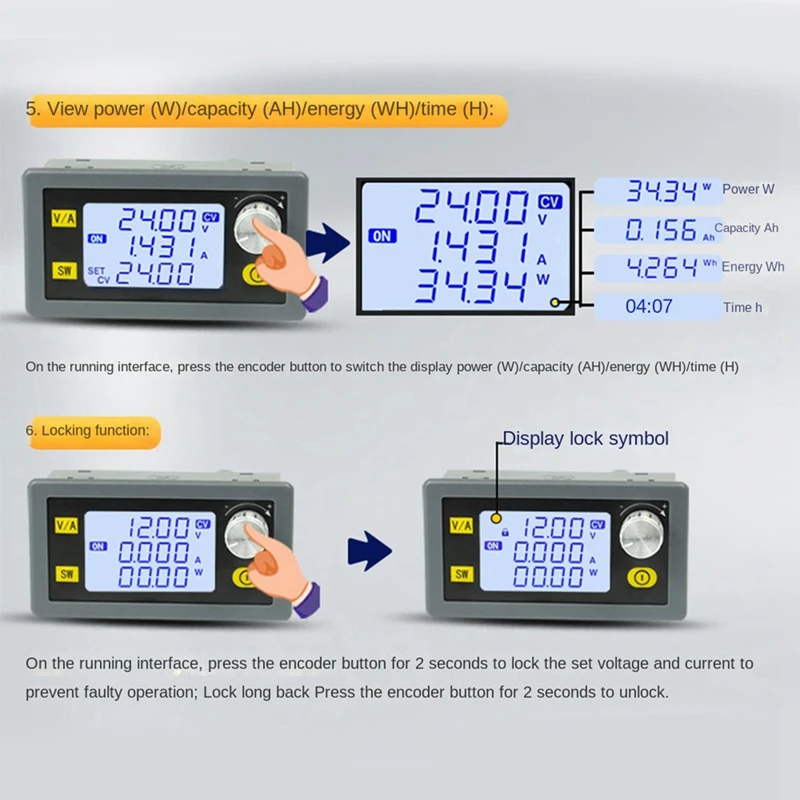 XY6015L 0-60V 15A 900W DC DC Buck Converter CC CV Power Module Adjustable Regulated Laboratory Power Supply