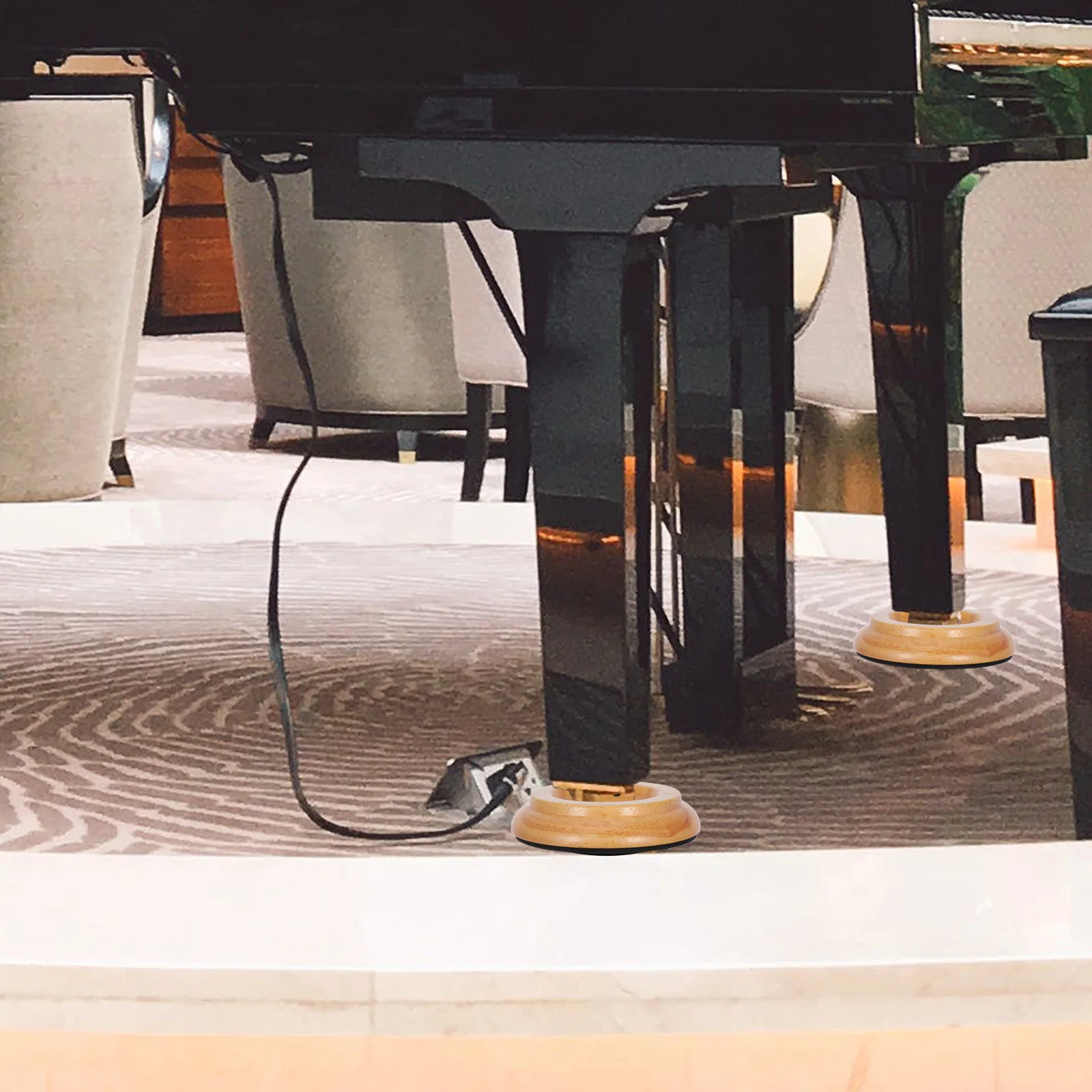 

4 шт. противоскользящие чашки на роликах для фортепиано, защита пола из твердой древесины, толстые амортизирующие, длительного использования, практичное мастерство