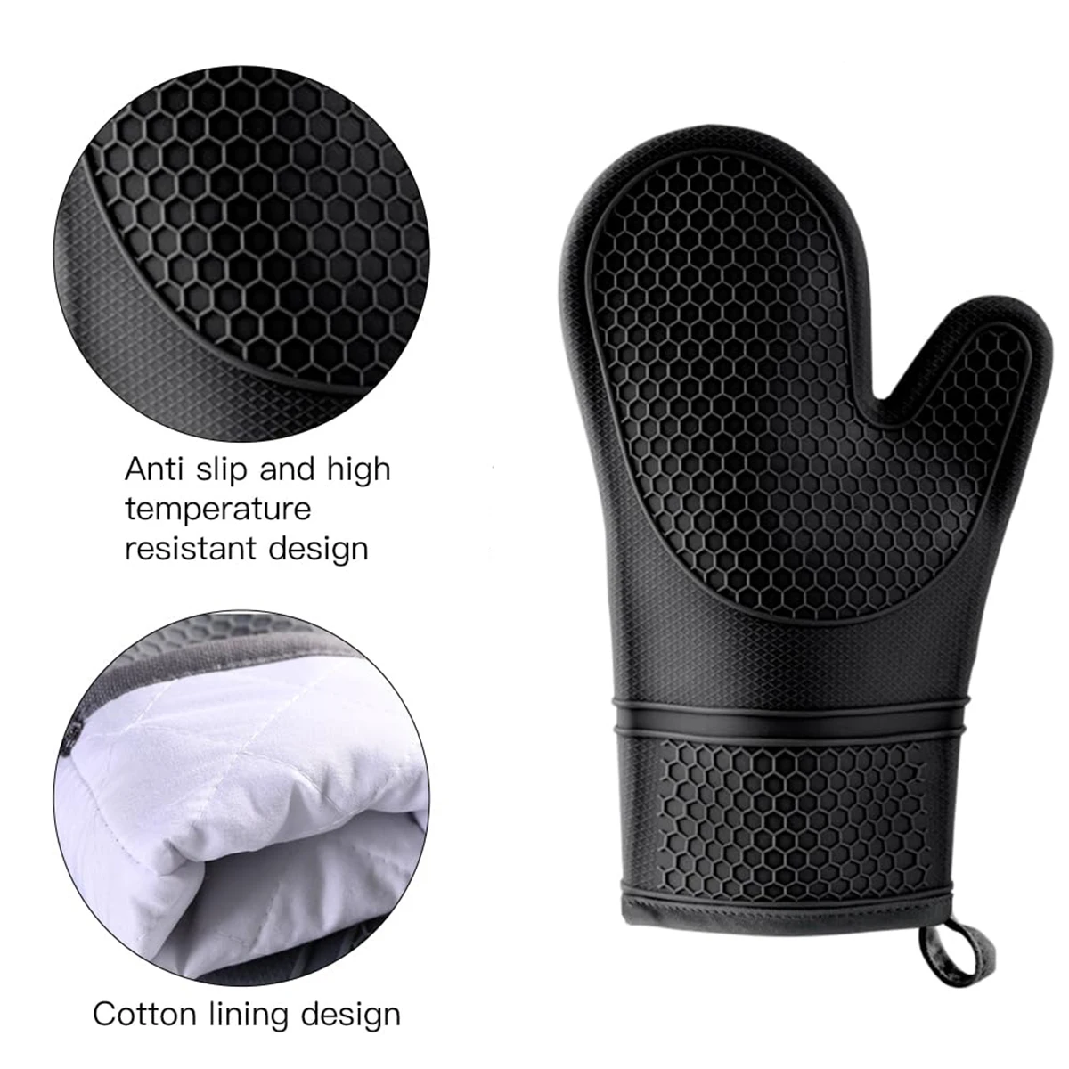 

Silicone Resistance Microwave Oven Gloves High Temperature Heat Insulation Gloves Kitchen Barbecue Baking Anti-scald Oven Mitts