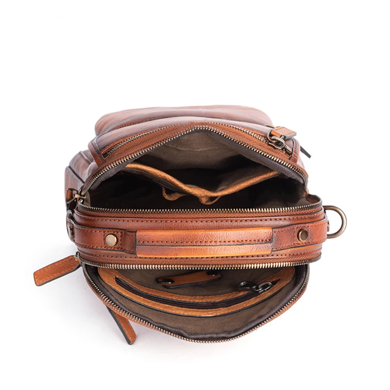 Original Genuine Leather Male Casual Bag Men\'s Shoulder Messenger Bag Fashion Crossbody Bag Cowhide Leather Men Handbag Satchel