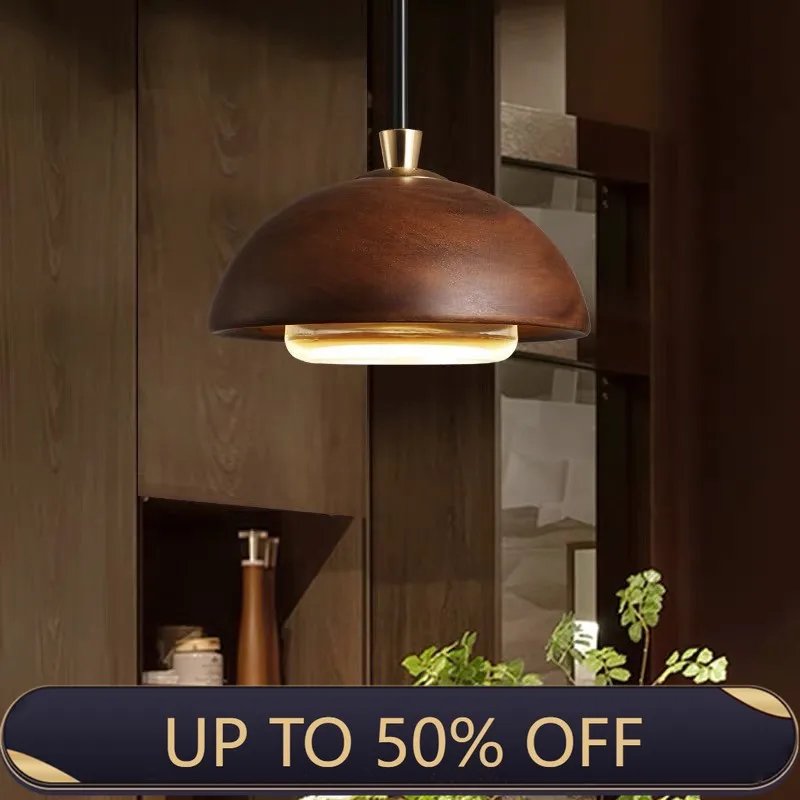 Modern LED Pendant Lamp Nordic Wood Bar Kitchen Island Hanging Light Restaurant Coffee Shop Loft Home Decoration Indoor Lighting