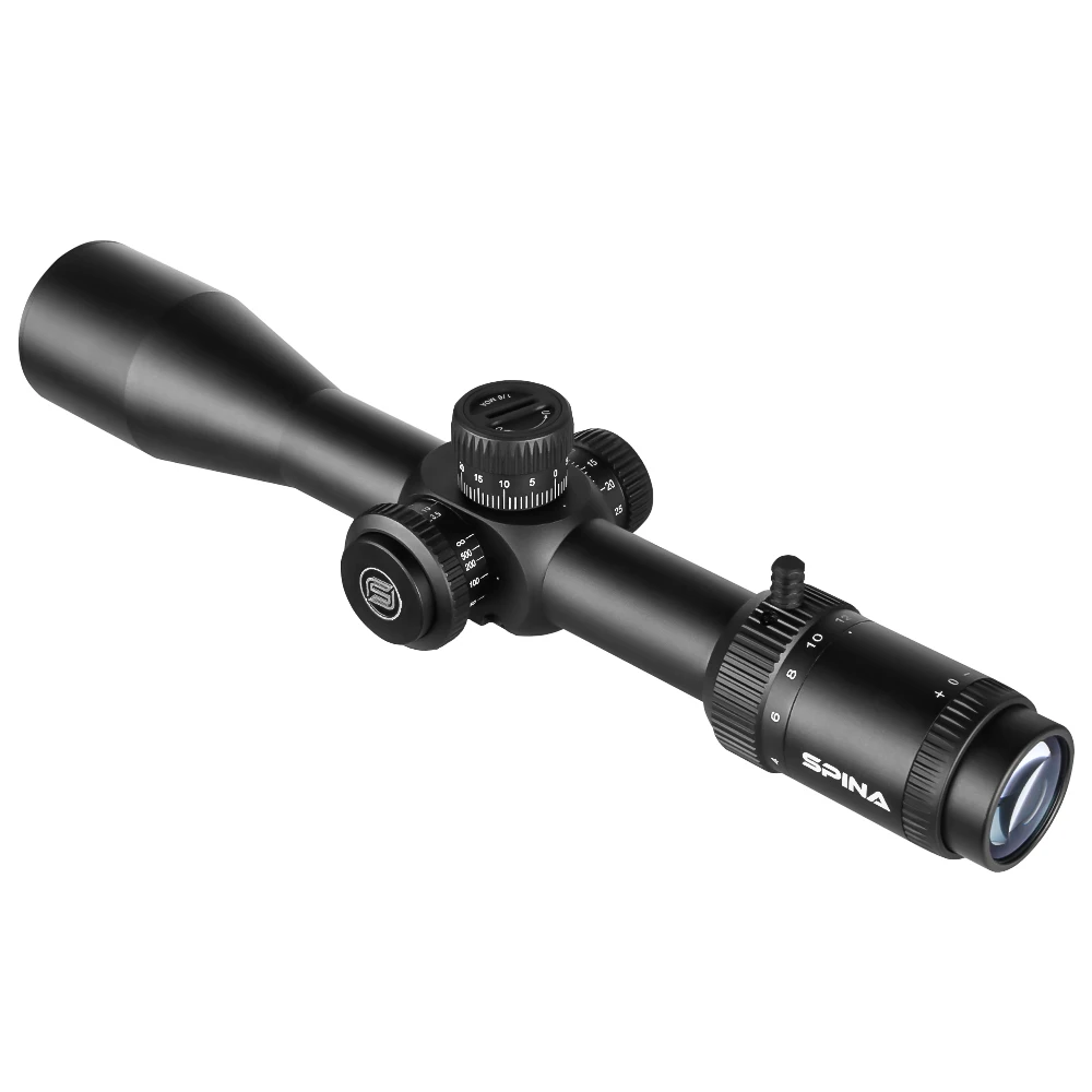 Spina óptica hd 4-16x44 ffp tático primeiro plano focal riflescope retículo gravado de vidro 10yds para paralelo infinito caber rifle pcp